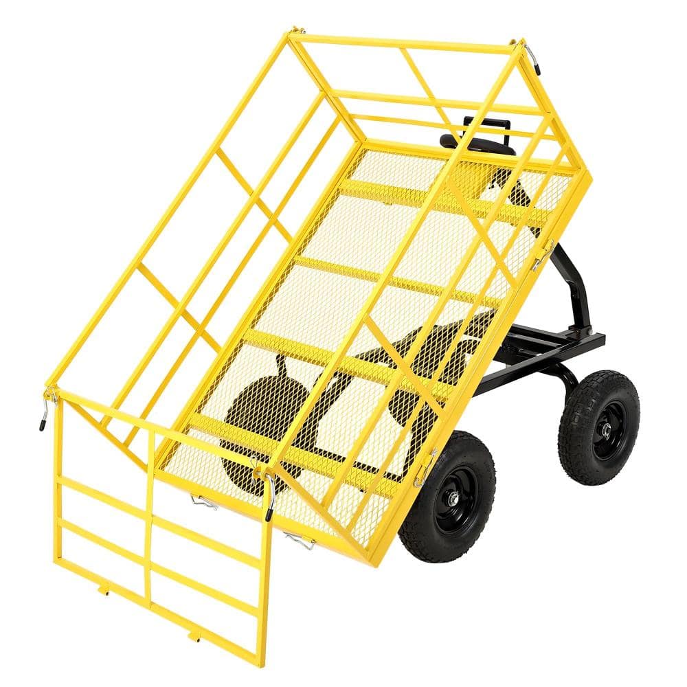 13 cu.ft Yellow 1500 lbs Heavy Duty Steel Garden Cart Utility Wagon with 13-Inch All-Terrain Wheels & Rotating Handle price history on PriceWatchPro