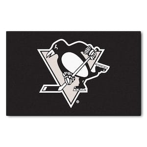 Pittsburgh Penguins Retro Alt Moscot Hockey Puck Shaped Area Rug