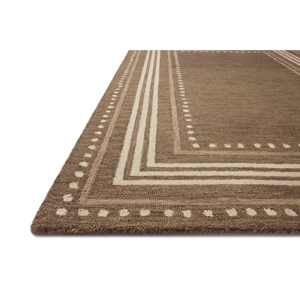 Chris Love Julia Alfie Bark/Natural 2 ft. 3 in. x 3 ft. 9 in. Contemporary Accent Rug