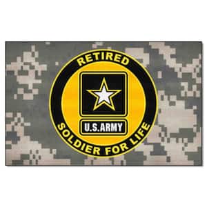 U.S. Army Camo 5 ft. x 8 ft. Indoor Vinyl backing Tufted Solid Nylon Rectangle Ulti-Mat Camo Area Rug