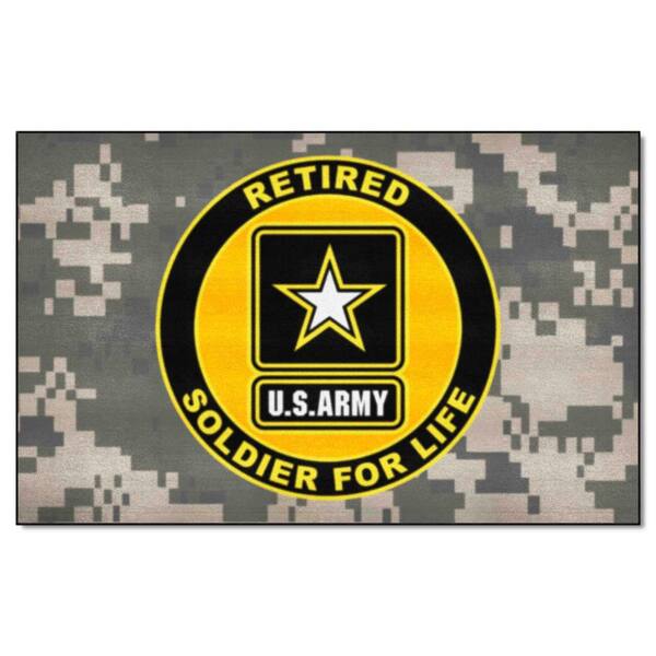 FANMATS U.S. Army Camo 5 ft. x 8 ft. Indoor Vinyl backing Tufted Solid Nylon Rectangle Ulti-Mat Camo Area Rug