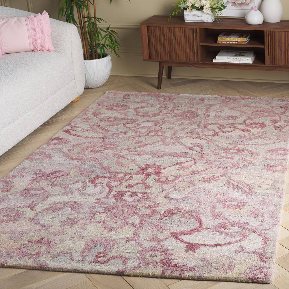 Anatolia AN401 Handmade Tufted Area Rug - Light Pink - 4' X 6' - Safavieh