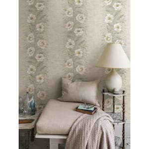 Dutch Garland Timeless Grey Gardenia Stripe Wallpaper