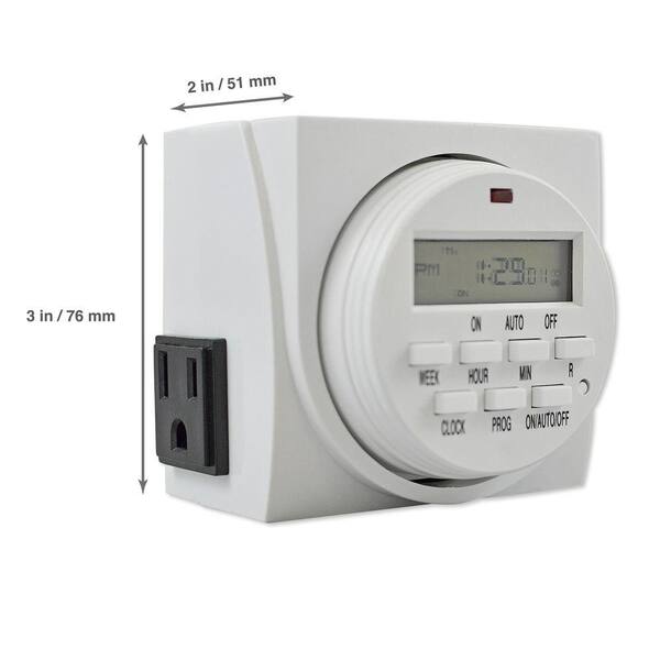 Aspectek Digital Program Timer with 7-Day Programming and 2 Grounded Outlets