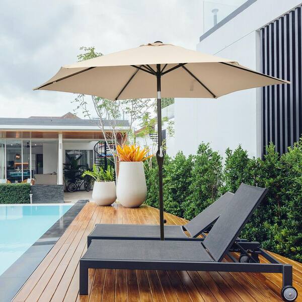commercial metal patio umbrellas 13' Sunbrella A Aluminum Commercial Flat Profile Rope/Pulley Lift Patio  Umbrella (G791SRTCH-A)