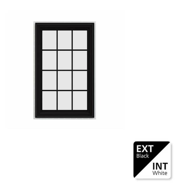 JELD-WEN 30 in. x 30 in. V-4500 Series Black FiniShield Vinyl