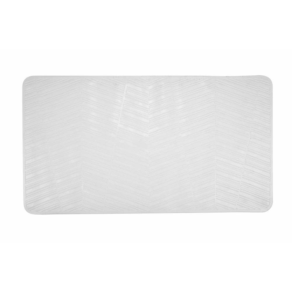 M Moda at Home Enterprises Ltd. Harlequin Tub Mat 100% Natural Rubber 15.75 in. x 27.5 in., White