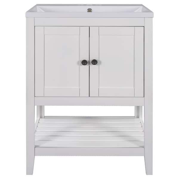 taholi 24 in Bath Vanity with Elegant Ceramic Sink in White