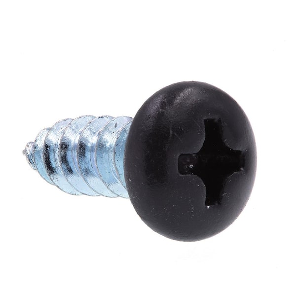 Prime-Line #8 x 1/2 in. Zinc Plated Steel With Black Head Phillips Drive Pan Head Self-Tapping Sheet Metal Screws (25-Pack)