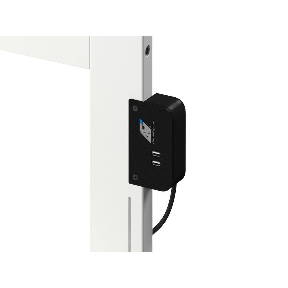 Savannah White Solid Wood Twin Headboard with USB Charger