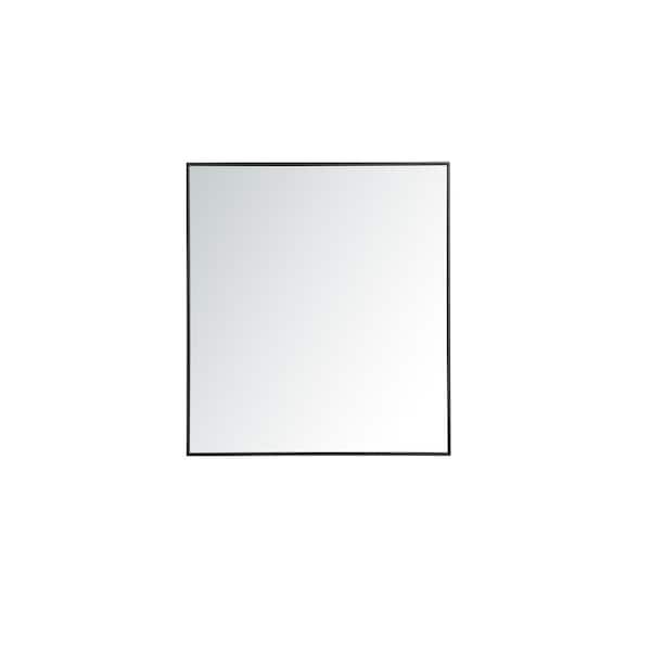 Unbranded Timeless Home 36 in. W x 40 in. H x Contemporary Metal Framed Rectangle Black Mirror