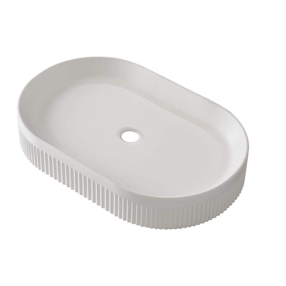 22.8 in. Oval Vessel Sink in White Ceramic with Drain Assembly price history on PriceWatchPro
