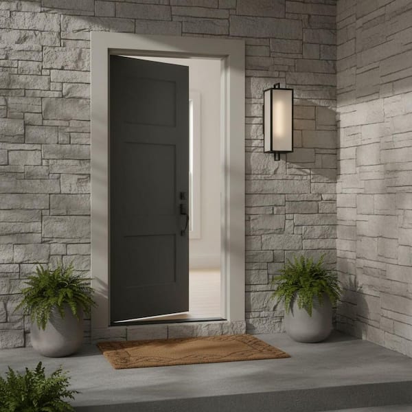 Halden 1-Light LED Black Hardwired Outdoor Wall Lantern Sconce