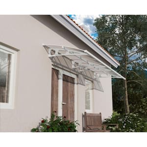 Bordeaux 5 ft. x 15 ft. White/Diffused Door and Window Awning