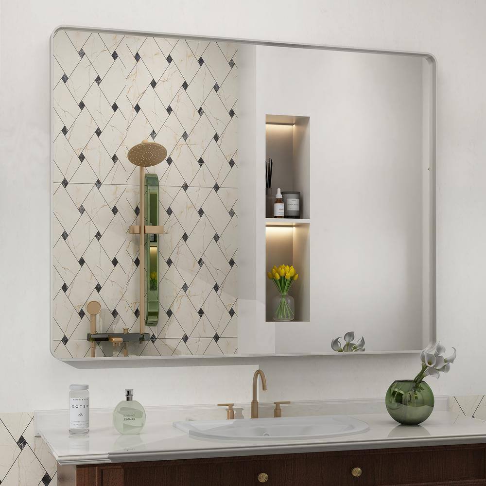 Apmir 40 in. W x 32 in. H Rectangular Aluminum Alloy Framed and ...