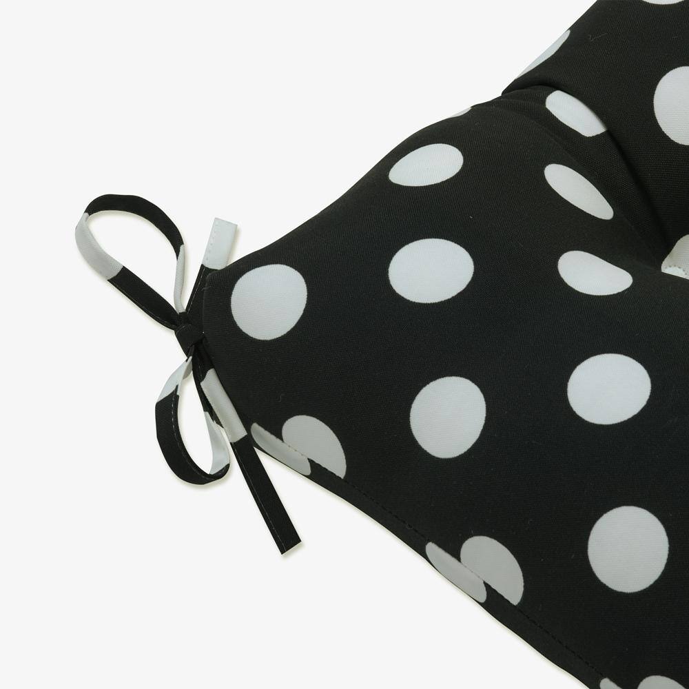 Classic Polka Dot 60" Black and White Outdoor Bench Cushion