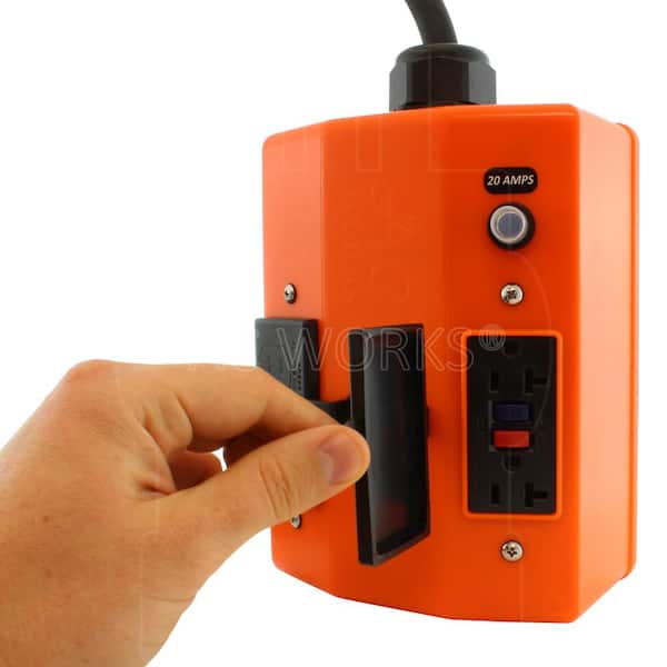 AC WORKS 10 ft. NEMA 5-20 20 Amp Plug to PDU Outlet Box (GFCI and
