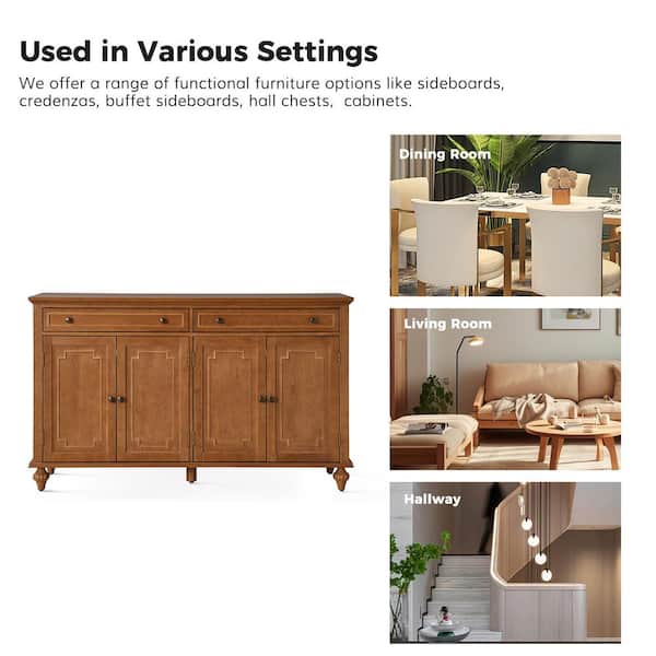 JAYDEN CREATION Rebecca Acorn MDF 58 in. W Traditional 2-Drawer