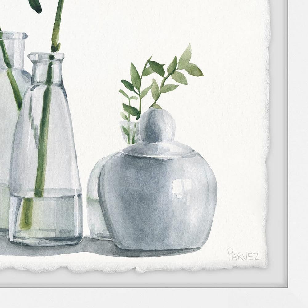 Clear Greens White Framed Nature Print on Canvas 12" x 12"