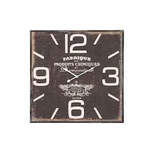 23 in. x 23 in. Black Wooden Wall Clock