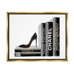 The Stupell Home Decor Collection High Fashion Book Shelf with Stilettos  Heel by Amanda Greenwood Floater Frame Culture Wall Art Print 25 in. x 31  in. agp-154_ffb_24x30 - The Home Depot