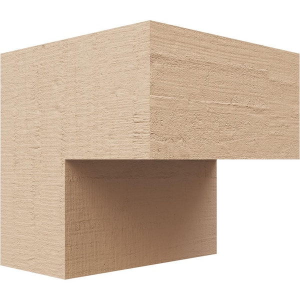 Ekena Millwork 4 in. x 4 in. x 4 in. Series 1 Wide Chapel Hill Rough Cedar Woodgrain Timberthane Polyurethane Corbel, Primed Tan