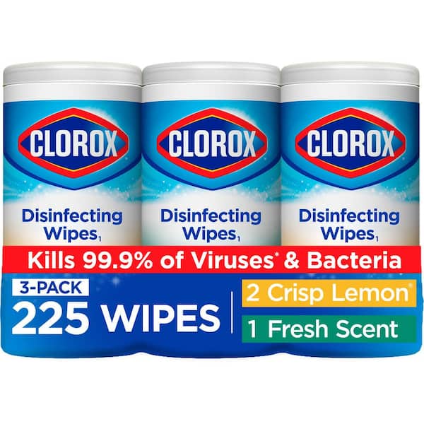 Clorox 75-Count Crisp Lemon and Fresh Scent Bleach Free Disinfecting Cleaning Wipes (3-Pack)