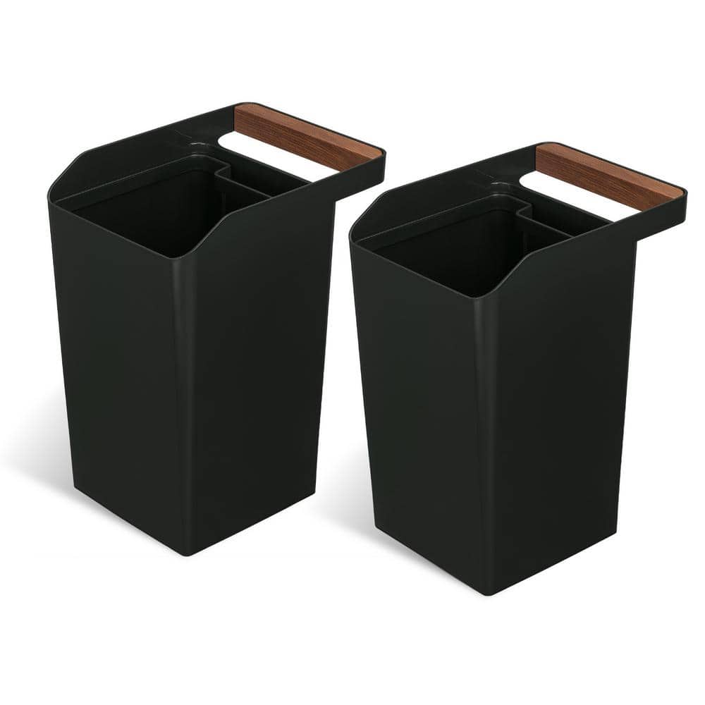 Home Zone Living 2 Gal. Plastic Small Trash Can with Handle and Open Top  (2-Pack) VA42178A - The Home Depot