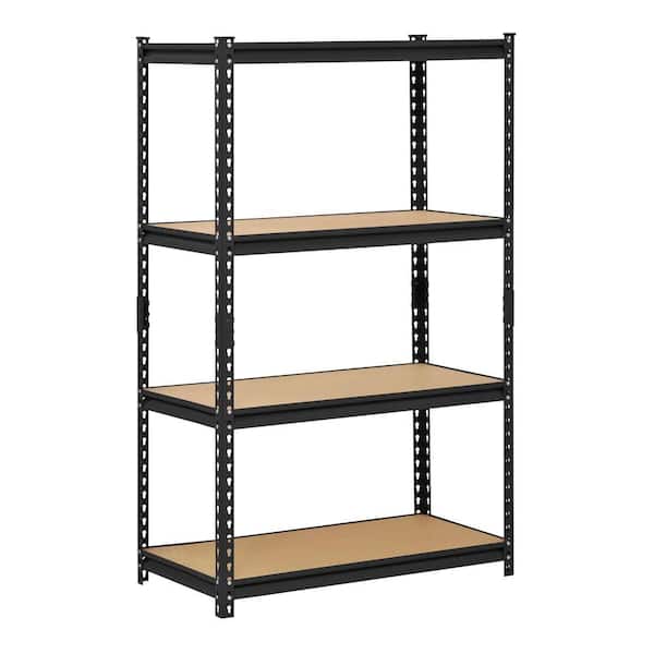4-Tier Heavy Duty Steel Garage Storage Shelving Unit in Black (36 in. W x 60 in. H x 18 in. D)