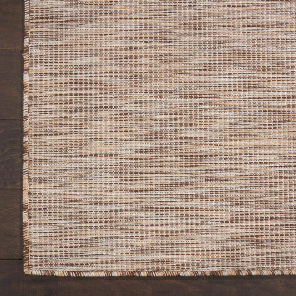 Beige Easy-Care Synthetic Rectangular Flatweave Rug