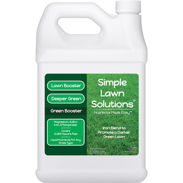 Simple Lawn Solutions Lawn Booster 128 oz. Liquid Lawn Fertilizer Green Booster Iron 12,800 sq. ft.