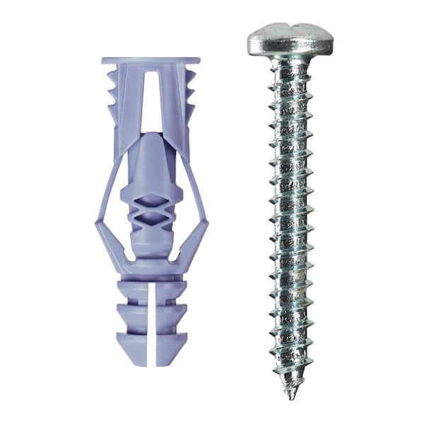 #10 x 1-1/2 in. Plastic Self-Drilling with Screw Philips and Slot Head 46lbs. Anchors (70-Pack)