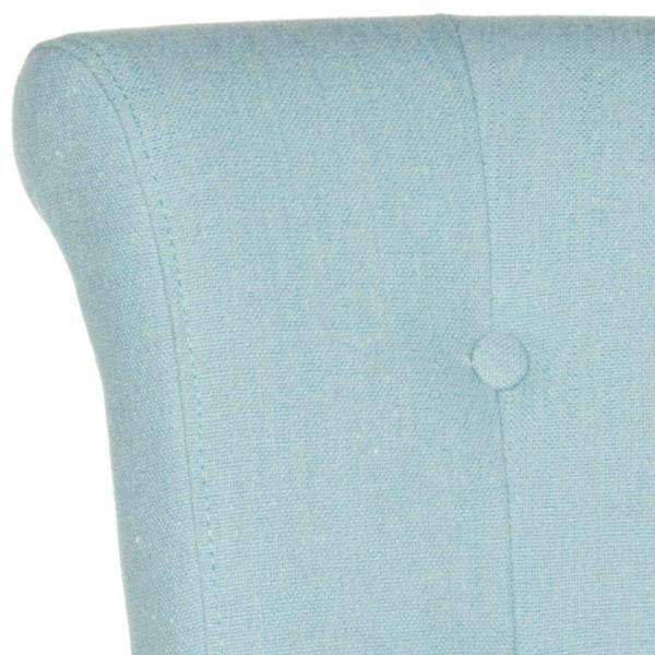 Sky Blue Transitional Birch Wood Counter Stool with Metal Ring
