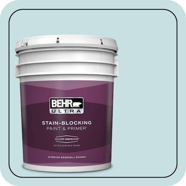 BEHR ULTRA 5 gal. #T17-04 Peek a Blue Extra Durable Eggshell Enamel Interior Paint & Primer