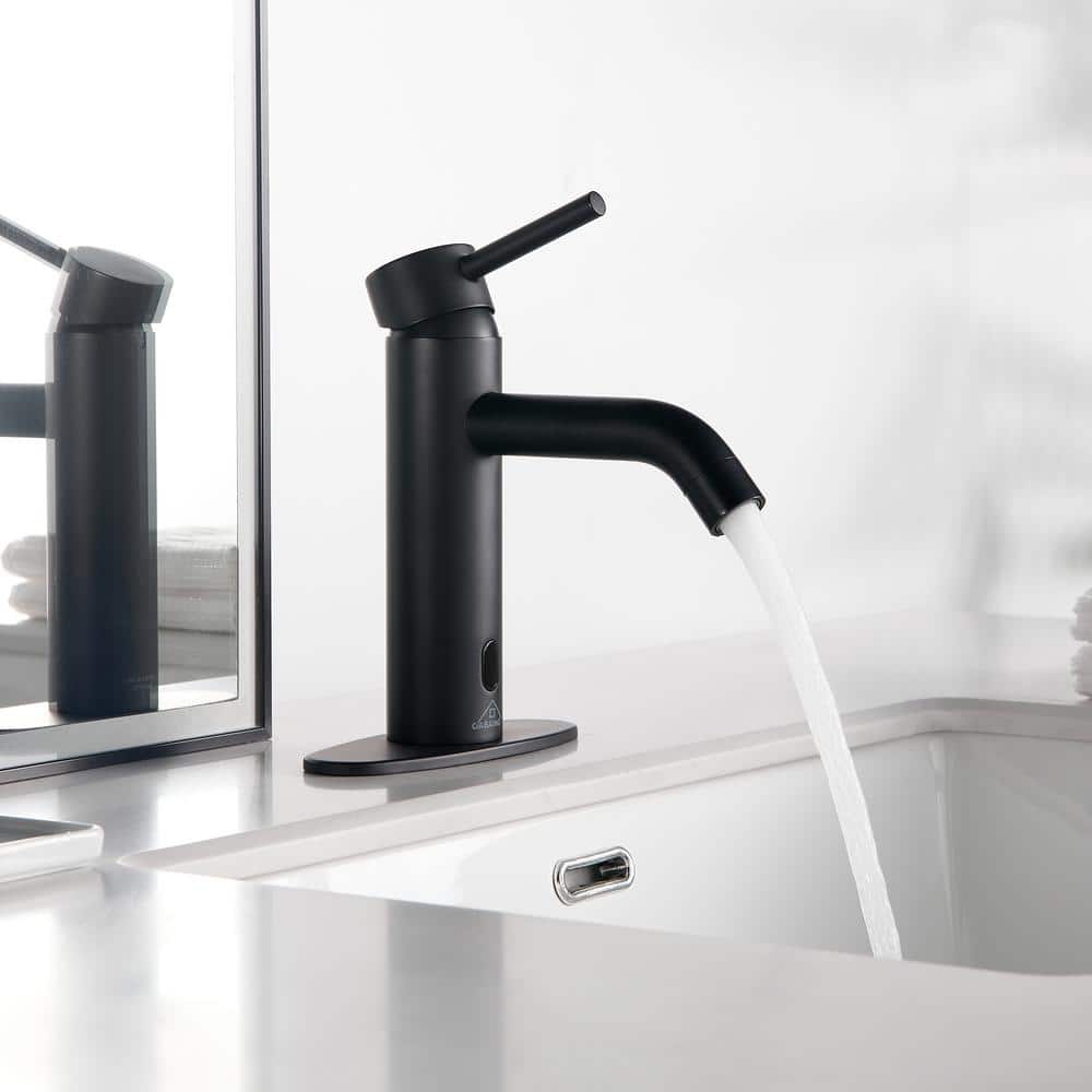 Matte Black Stainless Steel Touchless Bathroom Sink Faucet