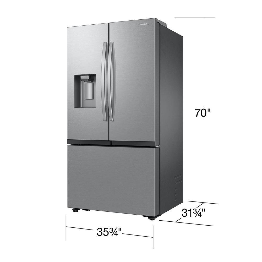 26 Cu Ft Stainless Steel French Door Refrigerator with Dual Ice Makers