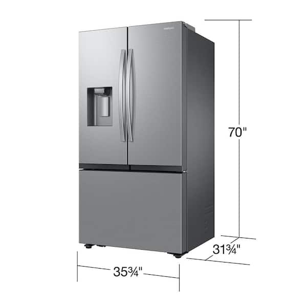 26 cu. ft. Mega Capacity Counter Depth 3-Door French Door Refrigerator with  Four Types of Ice in Stainless Steel