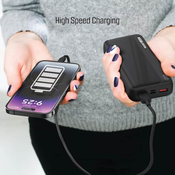 Tzumi 20,000 mAh Pocket Juice Power Bank with Integrated Cables