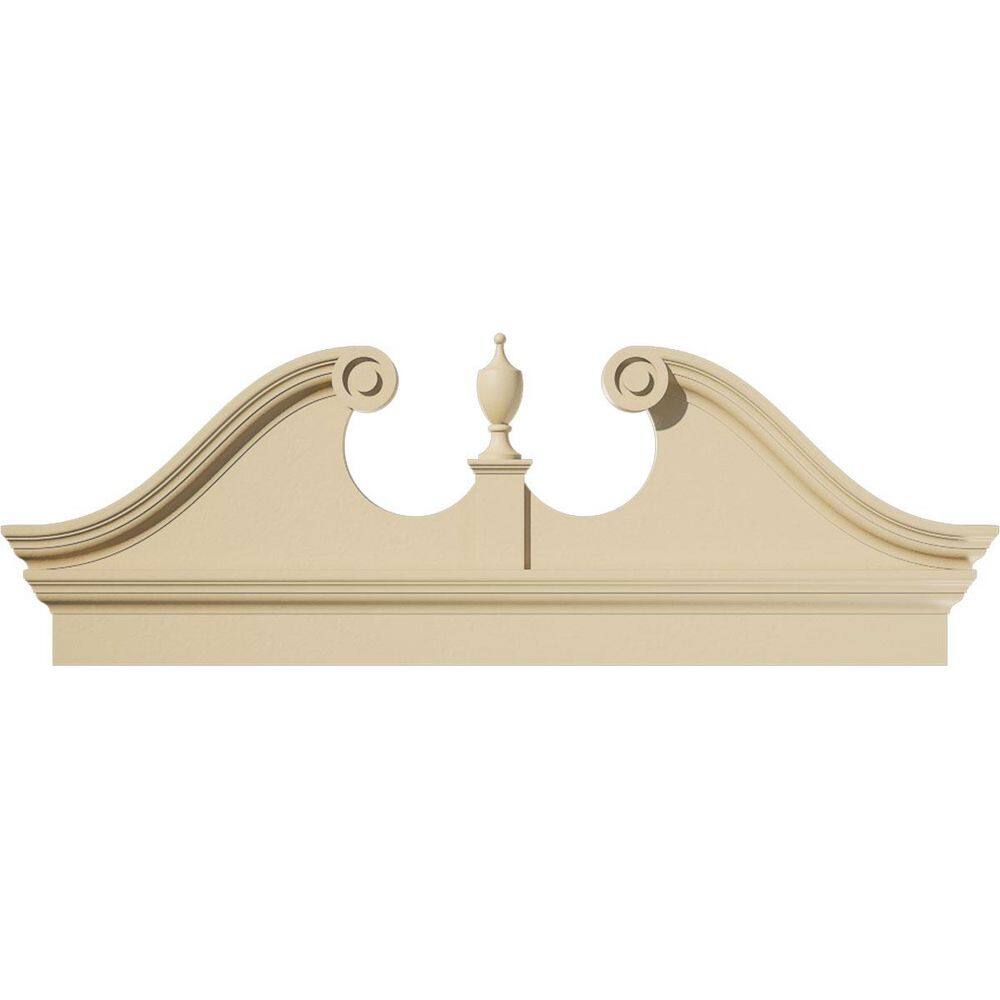 56-in. W x 20-7/8-in. H x 2-3/4-in. P Rams Head Signature Urethane Combination Pediment Urn Ships Unattached in Box Prim price history on PriceWatchPro