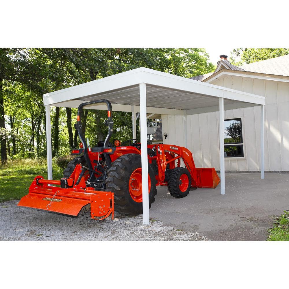 10 x 20 Ft White Galvanized Steel Carport Shelter