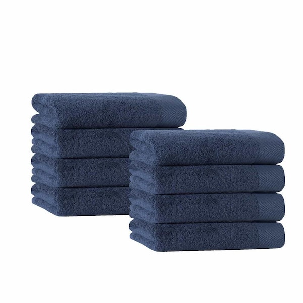 Enchante Home Signature 8 pcs Denim Turkish Cotton Hand Towels