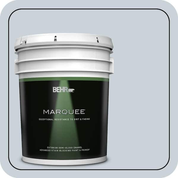 BEHR MARQUEE 5 gal. #N480-1 Light Drizzle Semi-Gloss Enamel Exterior Paint & Primer