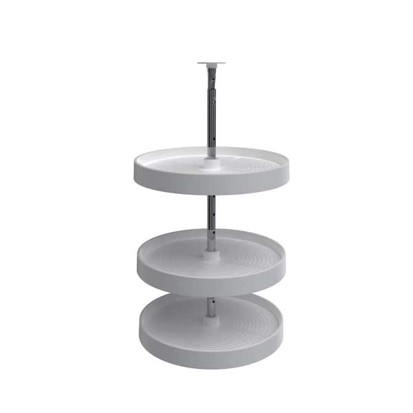 Rev-A-Shelf White Polymer Full-Circle 3-Shelf Lazy Susan for 34 in. H Corner Base Cabinets