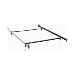Black Metal Frame Full Platform Bed with 4 Legs with Glides