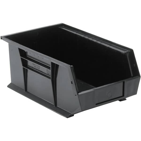 QUANTUM STORAGE SYSTEMS Ultra Series Stack and Hang 7 Gal. Storage Bin in Black (12-Pack)