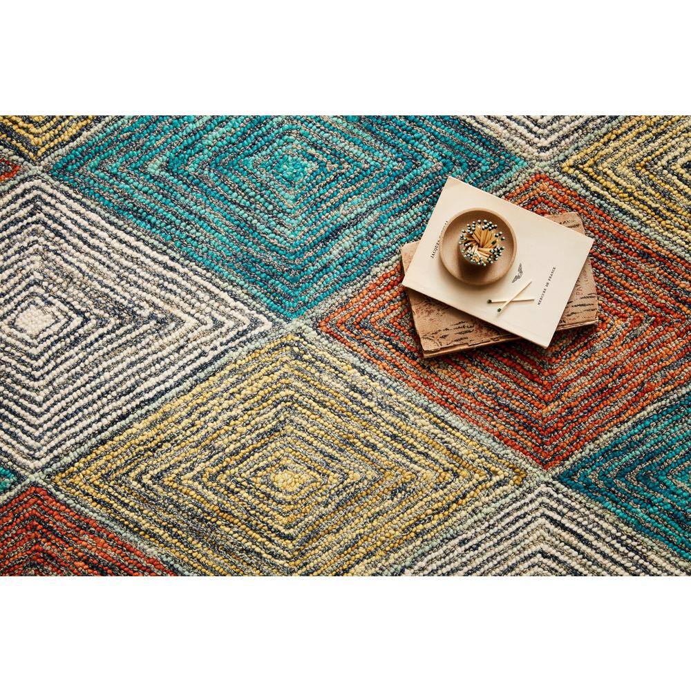 Handcrafted Sunset Ocean Geometric Wool 5' x 7' Area Rug