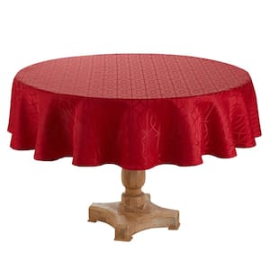 Branson Teflon Treated Jacquard Tablecloth, Red, Tablecloth, (70 in. round)
