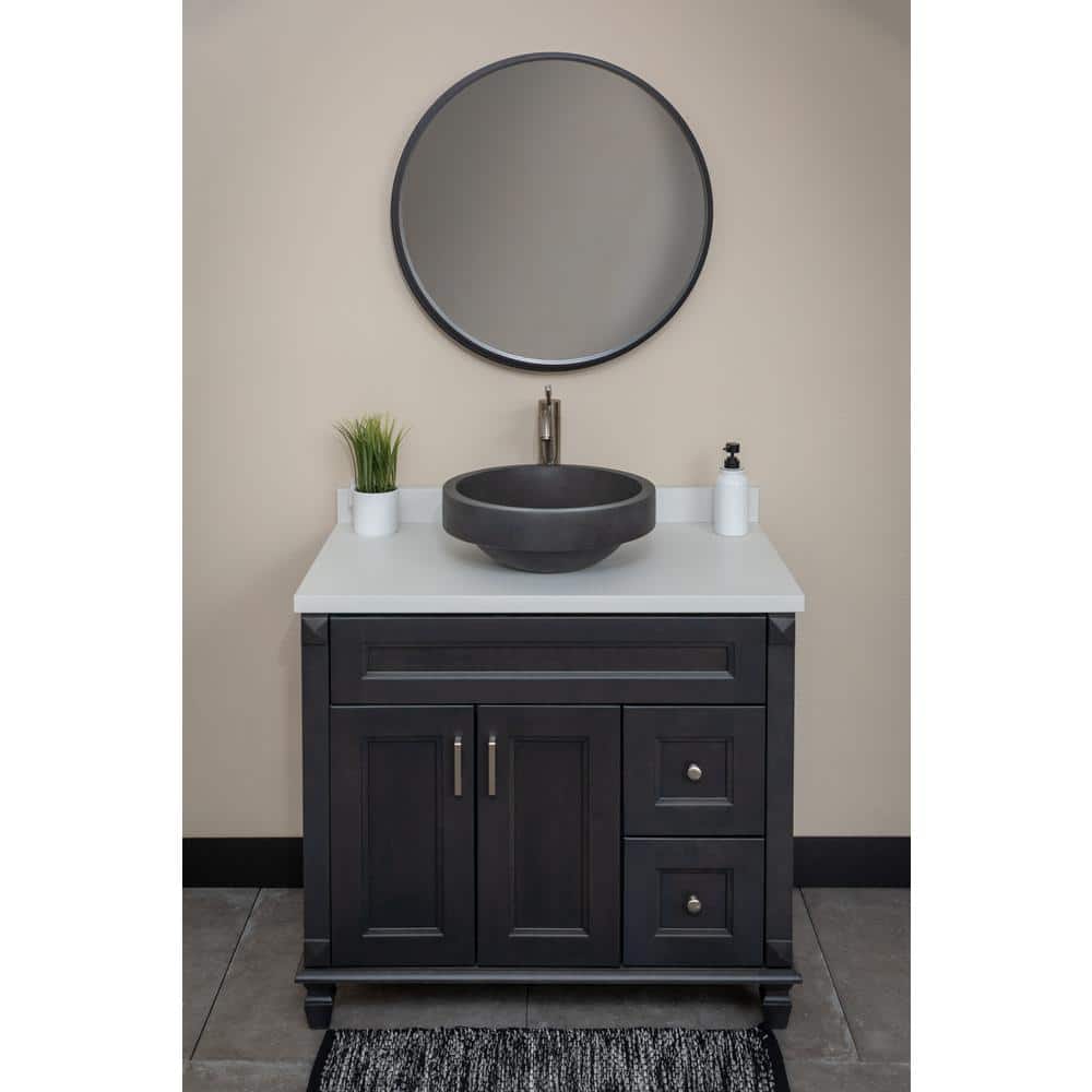 Eden 17'' Black Lava Stone Undermount Circular Sink