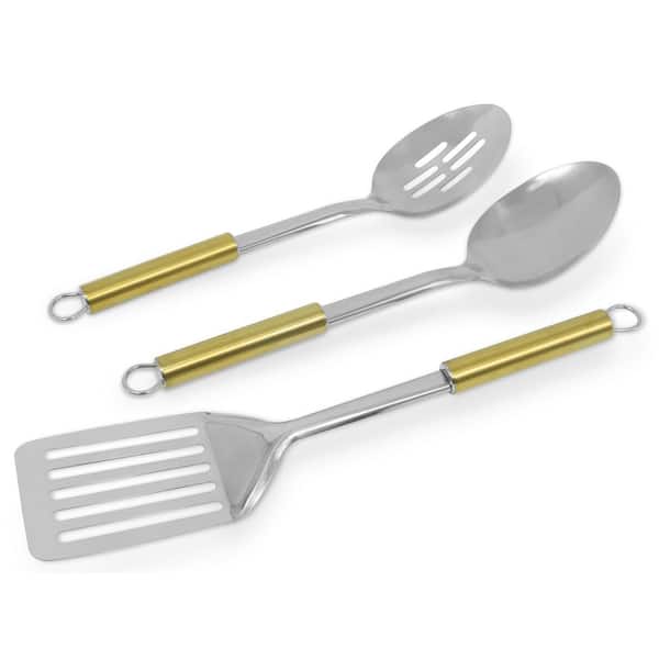 Kitchen Stainless Steel Spatula Spoon Set With Holder, Thickened