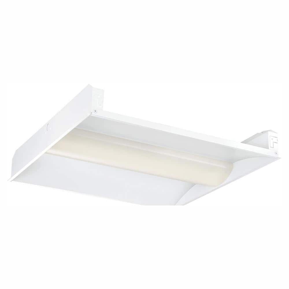 1-Pack 2 ft. Square 28W 3500 Lumen Integrated LED Troffer for Grid Ceilings